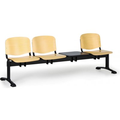 EUROSEAT Dřevěná lavice do čekáren ISO 3-sedák se stolkem – Zboží Mobilmania