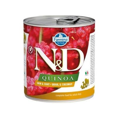 N&D Quinoa Dog Adult Skin & Coat Quail & Coconut 6 x 285 g – Zbozi.Blesk.cz
