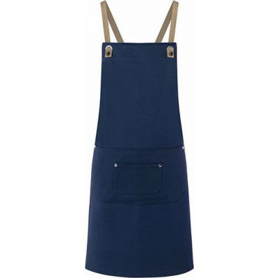 Karlowsky Zástěra Urban vzhledu s odnímatelnými kontrastními popruhy a kovovými detaily modrá námořní Pantone 2380C 70x85cm KY120 – Sleviste.cz