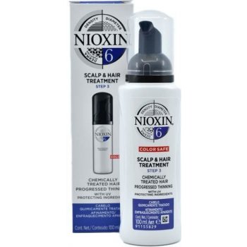 Nioxin System 6 ošetření pokožky pro výrazné řídnutí normálních až silných přírodních i chemicky ošetřených vlasů Scalp & Hair Treatment Sunscreen Medium to Coarse Hair Noticeably Thinning 100 ml