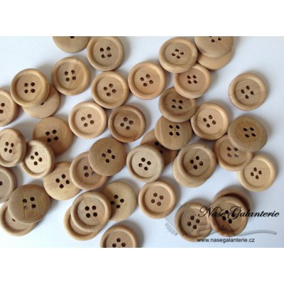 Knoflík přírodní, nelakovaný 20 mm – Zboží Dáma