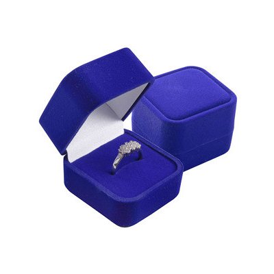 Šperky4U Semišová dárková krabička na prsten modrá KR0319-BL