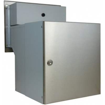 1x poštovní schránka F-042 k zazdění do sloupku + čelní deska s 1x zvonkem a HM TESLA - NEREZ / šedá – Hledejceny.cz