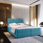 Textilomanie Glorien velvet modrá matrace Bonell pružinová – Zboží Mobilmania