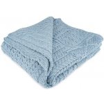 Vlnka Vlněný pletený pléd Merino modrá 100x150 – Hledejceny.cz