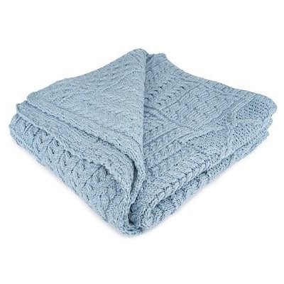 Vlnka Vlněný pletený pléd Merino modrá 100x150 – Hledejceny.cz