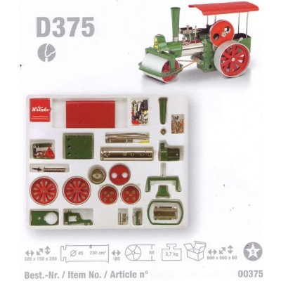 Wilesco D375 parní válec klasický zelenochrom (32x15x20 cm) – Zboží Živě