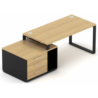 Nábytek Designový cz DEBZ3OLP Kancelářská sestava EPIC Z3 O dub černá – Zboží Dáma