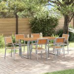 OMAXI 817182 Zahradní jídelní souprava 7 pcs Šedo-hnědá 160 x 80 x 75 cm – Hledejceny.cz