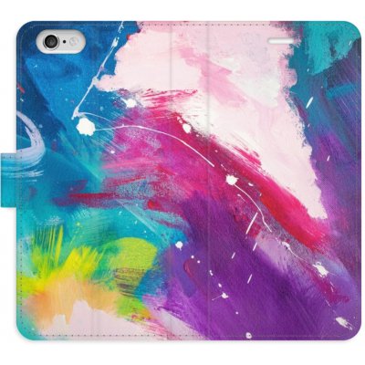Pouzdro iSaprio Flip s kapsičkami na karty - Abstract Paint 05 Apple iPhone 6 / 6S – Zboží Mobilmania