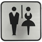 Piktogram "WC" Dámy/Páni, nerez 95x95 mm samolepka – Sleviste.cz