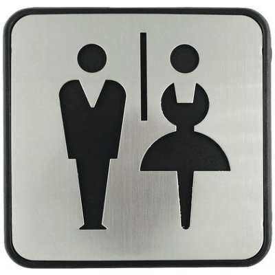 Piktogram "WC" Dámy/Páni, nerez 95x95 mm samolepka – Sleviste.cz