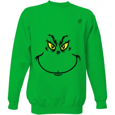 Unisex mikina bez kapuce s potiskem Grinch Limetková zelená – Zbozi.Blesk.cz