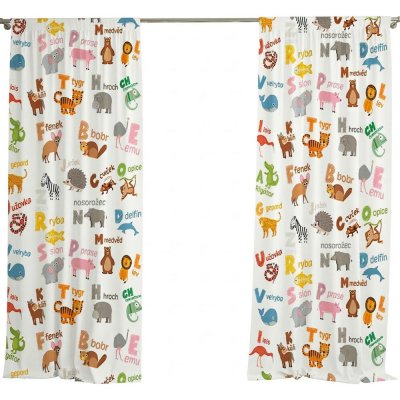 IMPAR Závěsy Zvířátka ABC (Rozměr : 140x250, Materiál: Interlock) – Hledejceny.cz