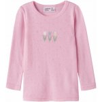 Dětské funkční tričko s merinem Name It Wang Small flowers dlouhý rukáv coral blush – Hledejceny.cz