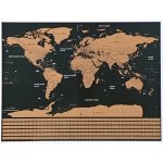 Malatec Velká Stírací mapa světa s vlajkami Deluxe 82 x 59 cm černá – Sleviste.cz