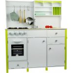 Mamido Dětská dřevěná kuchyně s troubou a příslušenstvím zeleno bílá – Zboží Dáma