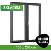 Venkovní dveře SKLADOVÁ-OKNA REHAU Smartline+ Bílá dovnitř / Šedá antracit ven 150 x 208 cm