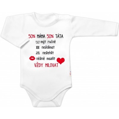 Body dlouhý rukáv Vždy milovat Baby Nellys bílé – Sleviste.cz