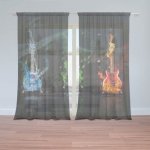 Sablio Záclony Kytary: 2ks 150x250cm – Hledejceny.cz