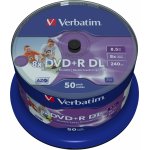 Verbatim DVD+R 8,5GB 8x, Double Layer, AZO, printable, spindle, 50ks (43703) – Zboží Živě