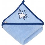Akuku Osuška s kapucí 100 x 100 cm HVĚZDIČKY MODRÁ – Zboží Dáma