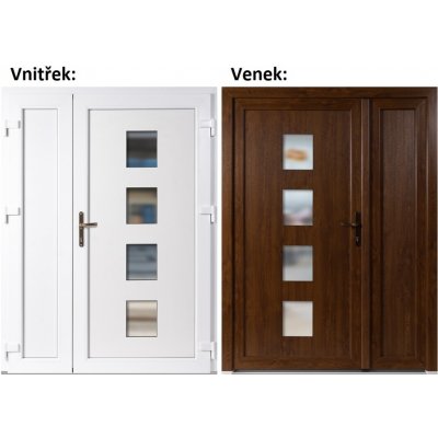 Soft Dvoukřídlé vchodové 010+Panel Plný Zlatý dub/bílá pravé 150 x 200 cm – Hledejceny.cz