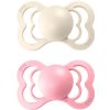 Dudlík Bibs Supreme přírodní kaučuk Ivory/Baby Pink