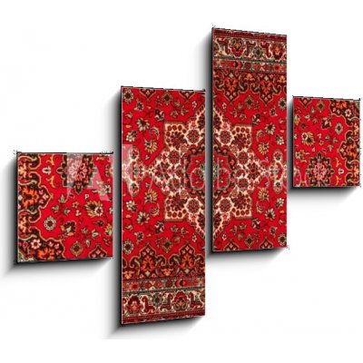 Obraz 4D čtyřdílný - 120 x 90 cm - Old Persian carpet with pattern. top view Starý perský koberec se vzorem. pohled shora – Zboží Mobilmania