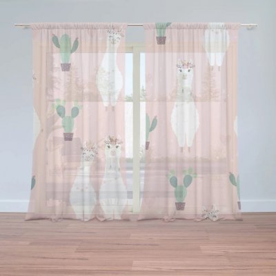 Sablio Záclony Lama a kaktusy: 2ks 150x250cm – Hledejceny.cz