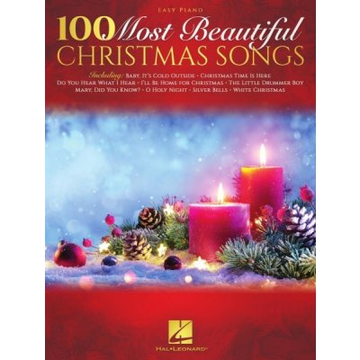 100 Most Beautiful Christmas Songs nejkrásnější vánoční melodie pro začátečníky hry na klavír – Zboží Mobilmania