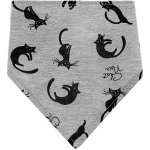Akuku bryndáček/šátek Kočička šedý černý – Zboží Mobilmania