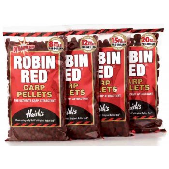 Dynamite Baits pelety Pre-Drilled Robin Red 900 g 12 mm