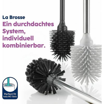 Kela WC štětka La Brosse nerezová dlouhá rukojeť bílá lesklá – Zboží Mobilmania
