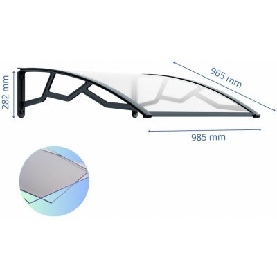 ARTPLAST Vchodová stříška 100x100cm čirá – Zboží Mobilmania