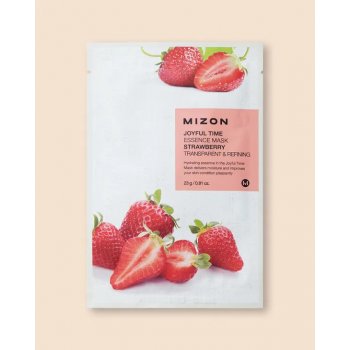 Mizon plátýnková 3D maska s jahodami pro zjemnění a antioxidaci pleti Joyful Time Essence Mask Strawberry 23 g