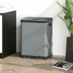 Homcom Odpadkový koš 2 x 30 L šedý – Zbozi.Blesk.cz
