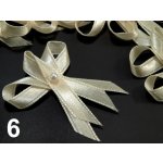 Svatební mašličky s perličkou 4 cm - krémové – Zboží Mobilmania