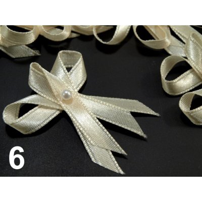 Svatební mašličky s perličkou 4 cm - krémové – Zboží Mobilmania