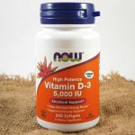 NOW Foods Vitamin D3 5000IU 240 softgel kapslí – Hledejceny.cz