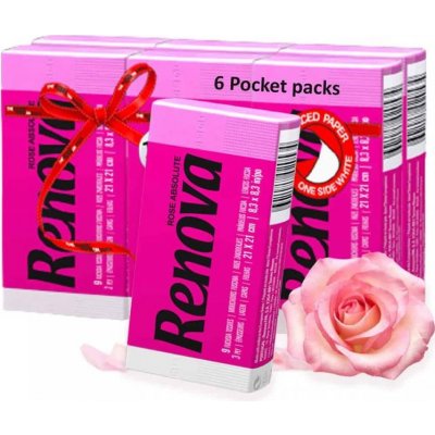 Renova Papírové kapesníčky tmavě růžové 3-vrstvé 6 x 9 ks – Sleviste.cz