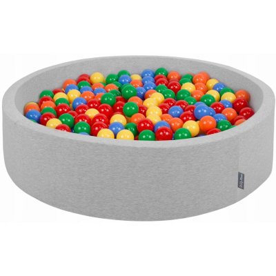KiddyMoon Suchý bazén kulatý s míčky 120 x 30 cm světle šedý – Zboží Dáma