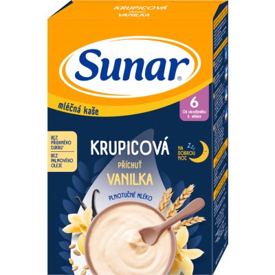 Sunar mléčná kaše Krupicová vanilka 210 g – Hledejceny.cz