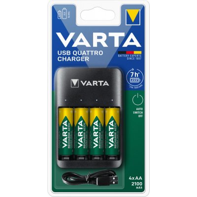 Varta Value USB Quattro Charger + 4x AA 2100 mAh 57652101451 – Zboží Mobilmania
