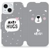 Pouzdro a kryt na mobilní telefon Apple Mobiwear flip Apple iPhone 15 - MH06P Be brave - more hugs