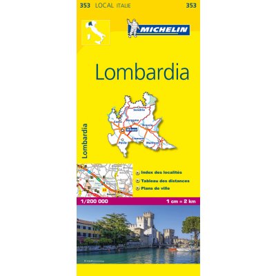 Lombardy Itálie mapa 1:200 000 MICHELIN – Zboží Dáma