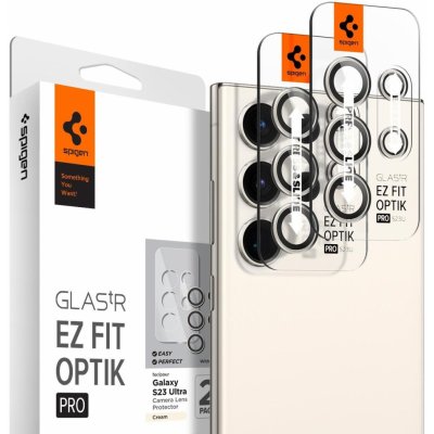 Spigen Glass EZ Fit Optik Pro 2 Pack Cream Samsung Galaxy S23 Ultra AGL06165 – Zboží Mobilmania