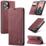 Pouzdro CaseMe Book iPhone 14 Pro, vínové – Zboží Mobilmania