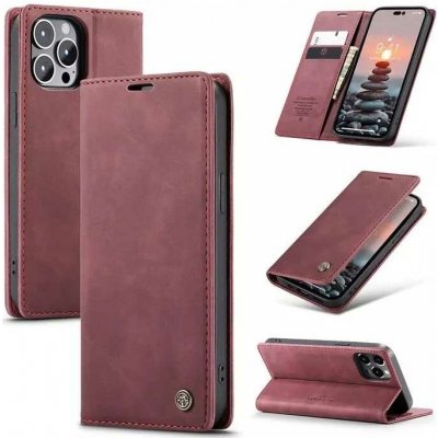 Pouzdro CaseMe Book iPhone 14 Pro, vínové – Zboží Mobilmania