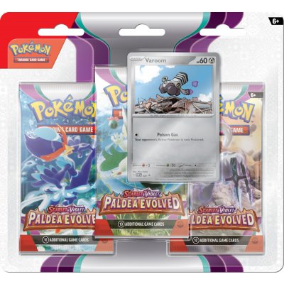 Pokémon TCG Paldea Evolved 3 Pack Blister Booster Varoom – Zboží Mobilmania